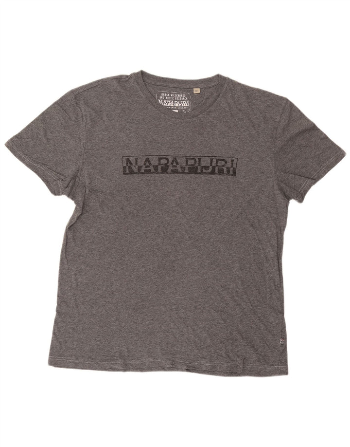 NAPAPIJRI Mens Graphic T-Shirt Top XL Grey