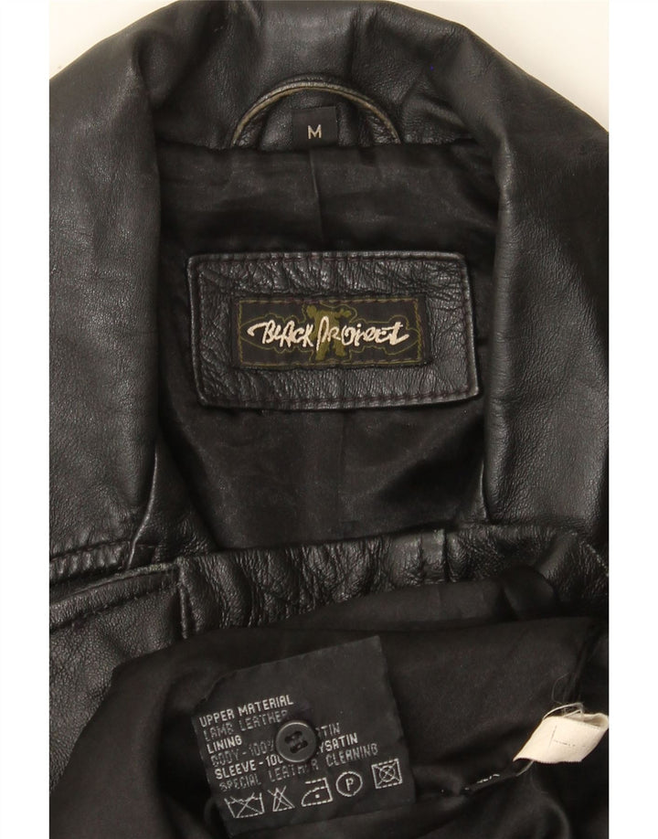 VINTAGE Womens Leather Jacket UK 12 Medium Black Leather Vintage Vintage and Second-Hand Vintage from Messina Hembry 