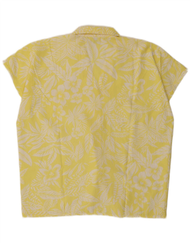 C & A Dame Kortærmet Oversized skjortebluse EU 40 Medium Yellow Floral