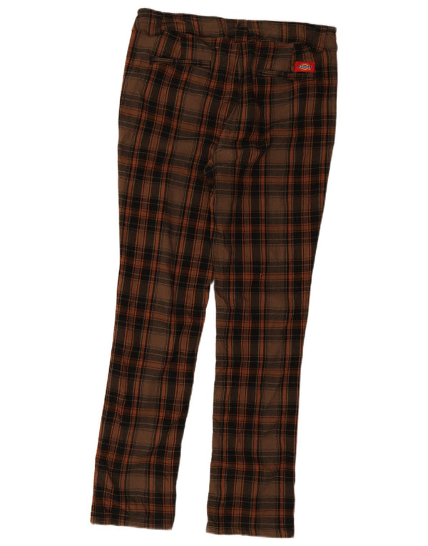 Dickies Skinny Chinobukser til kvinder US 13 Large W34 L30 brun ternet Rayon
