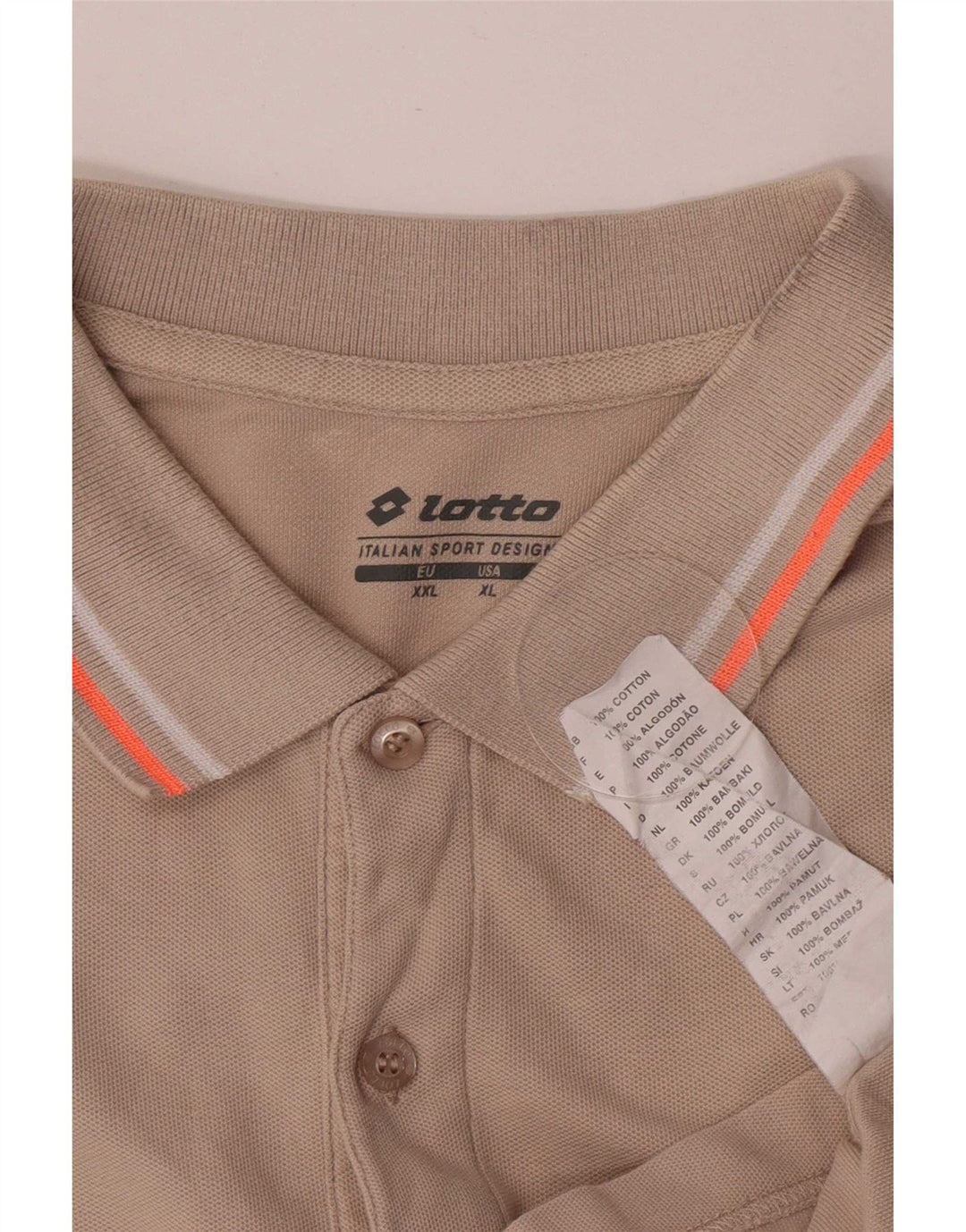 Lotto Herre poloshirt XL Beige Bomuld