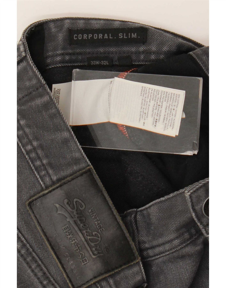 Superdry Herre Corporal Slim Jeans W33 L32 Grå Bomuld