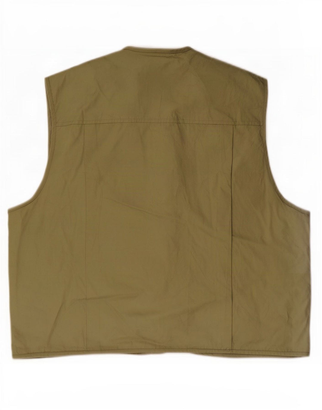 Vintage Herre Utility Gilet IT 58 4XL Khaki Cotton