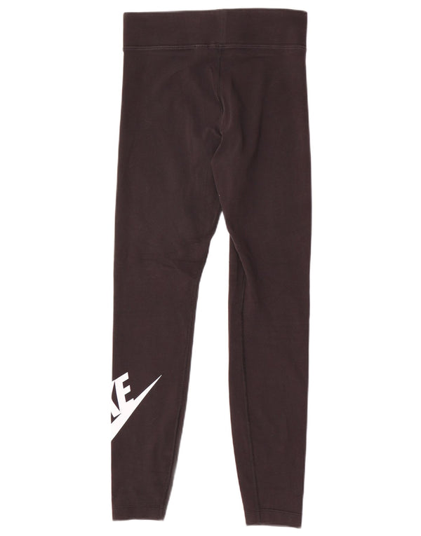 Nike Womens Grafiske Leggings UK 8 Small Black Polyester