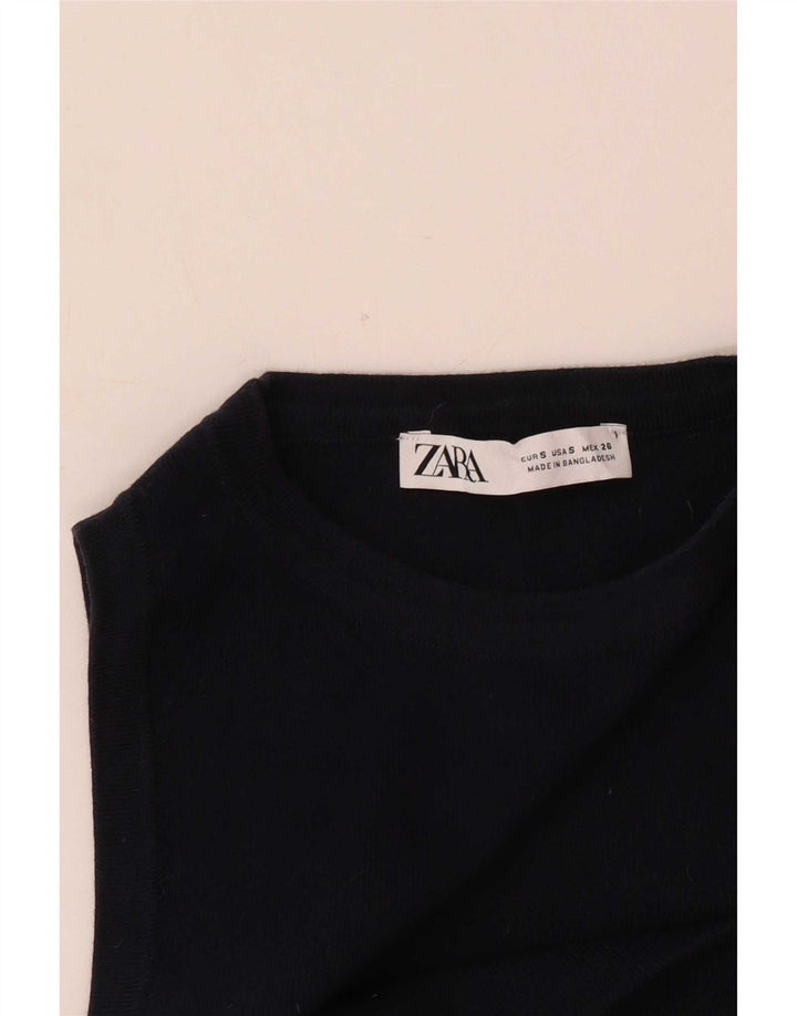 Zara Damevest Top UK 8 Small Navy Blue