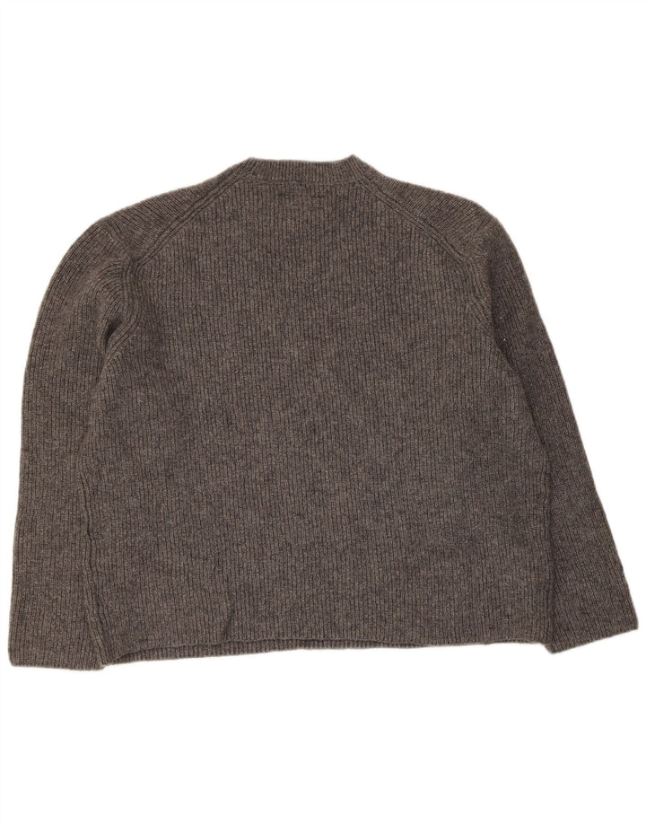 All Saints Dame Oversized Crew Neck Jumper Sweater UK 14 Medium Grey Uld