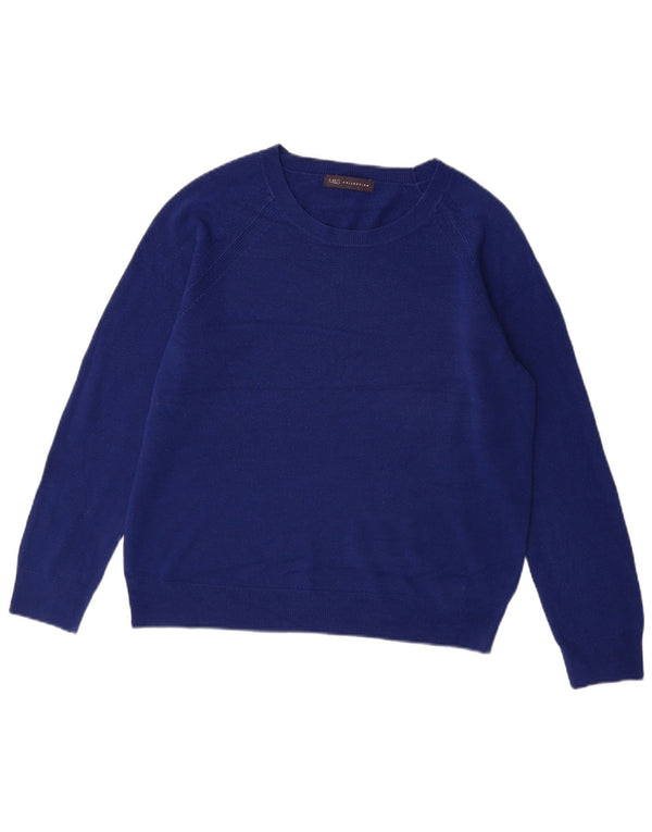 Marks & Spencer Dame Boat Neck Jumper Sweater UK 16 Large Blue Acryl