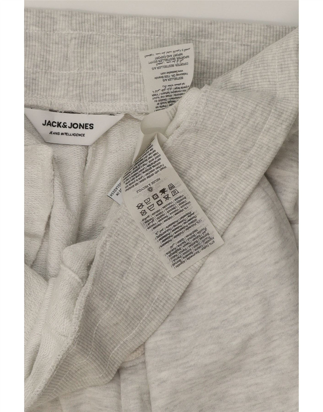 Jack & Jones Sportsshorts til mænd, store grå flækkede bomuld