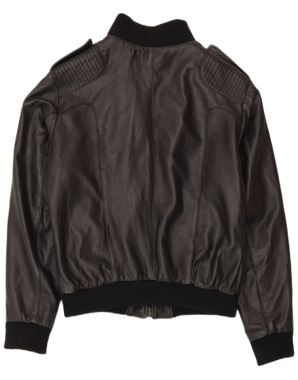 MIRA FURS Herre Militær Læderjakke IT 52 XL Sort Læder