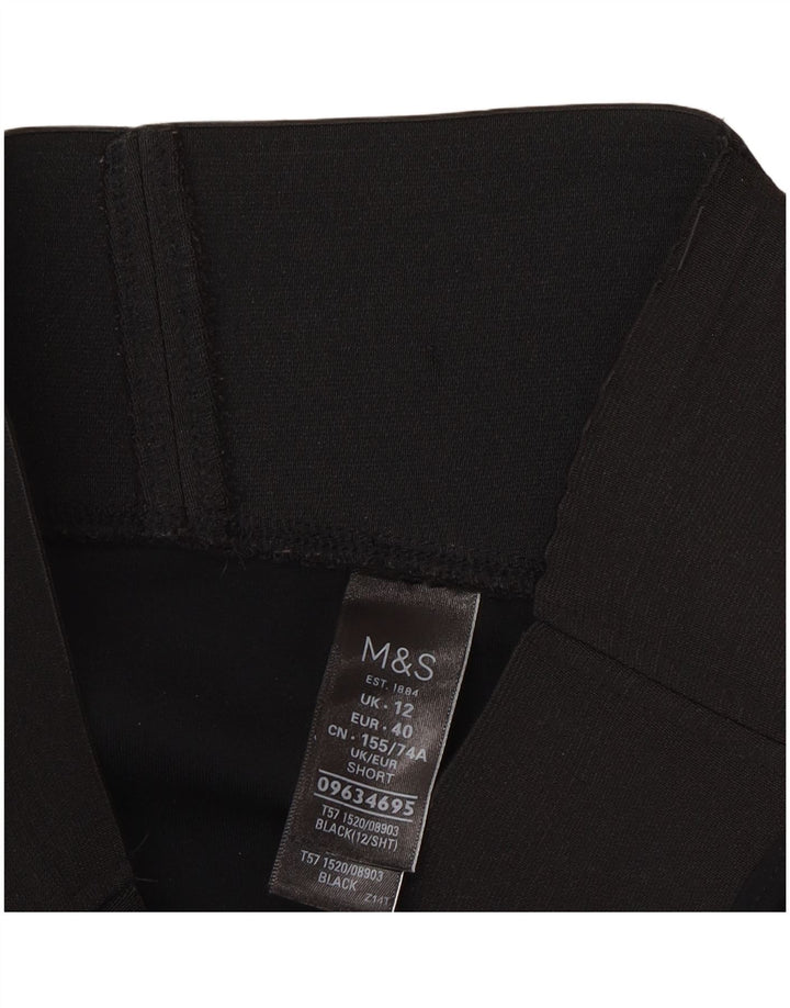 Marks & Spencer Womens Crop Leggings UK 12 Medium Black Viscose