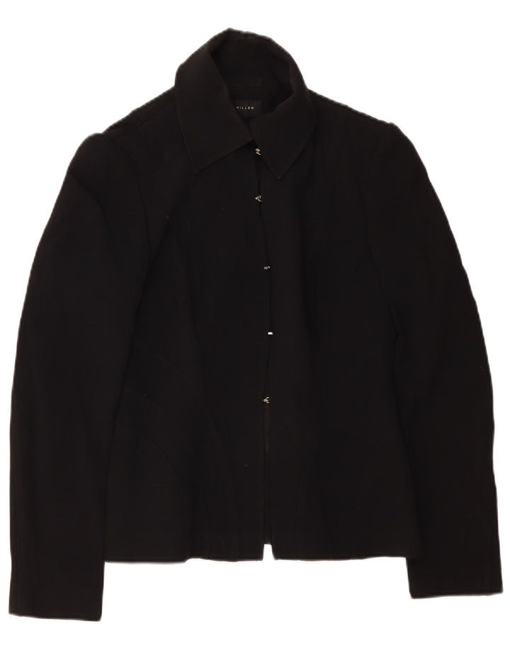 Karen Millen Dame Blazer Jacket UK 10 Small Black Acetate