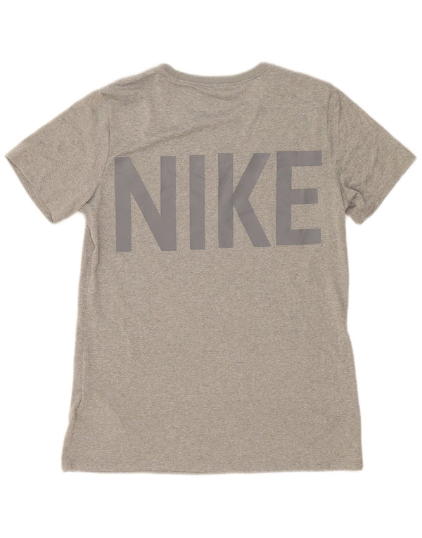 Nike Herre Dri Fit grafisk T-shirt top lille grå polyester