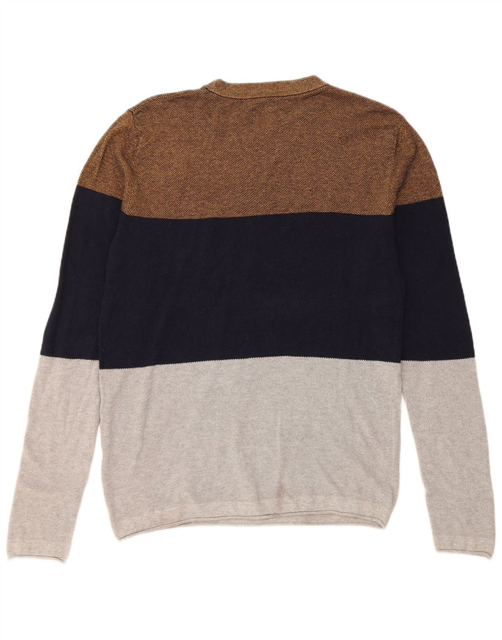 Jack & Jones herre sweater med rund hals, stor flerfarvet farveblok