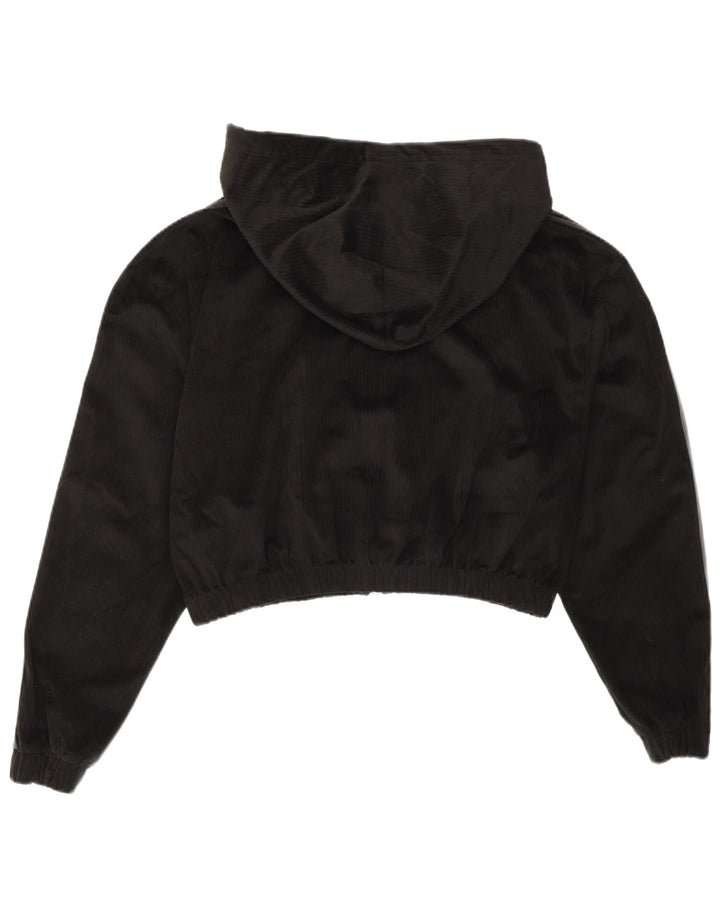 Adidas Womens Crop Oversized hættetrøje med lynlås UK 10 Small Black Polyester
