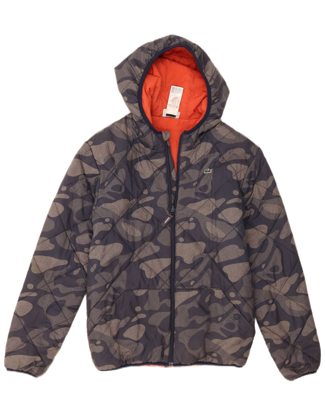 Lacoste hættejakke til drenge 13-14 år marineblå camouflage