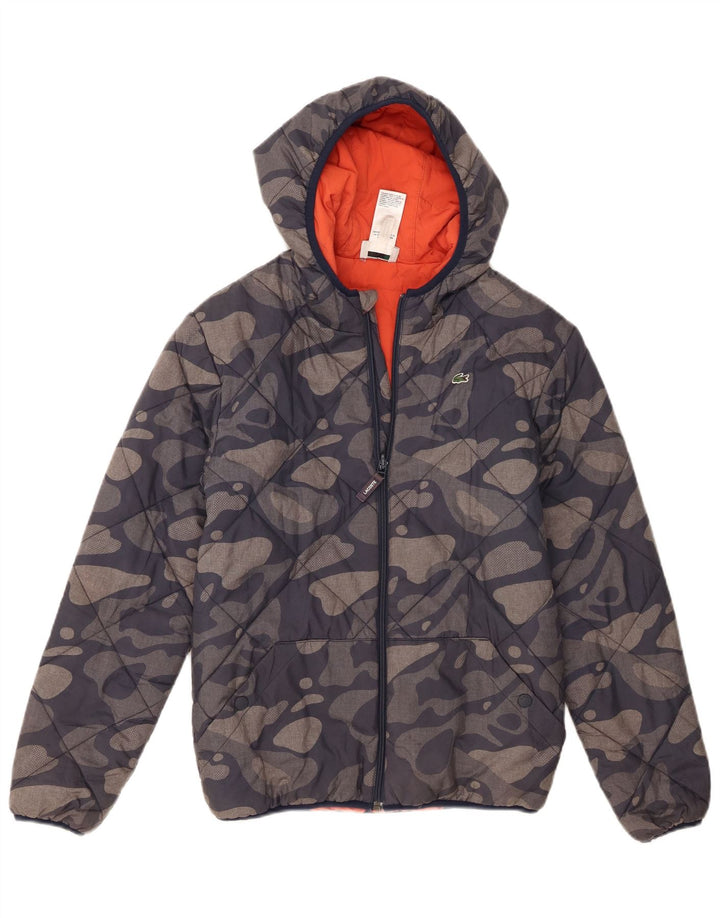 Lacoste hættejakke til drenge 13-14 år marineblå camouflage
