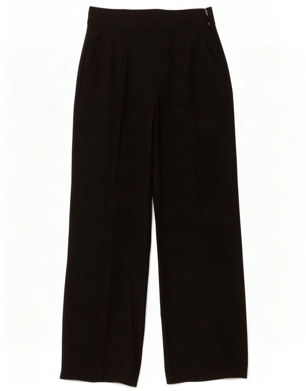 Zara kvinders højtaljede brede ben Casual bukser Medium W28 L35 Sort