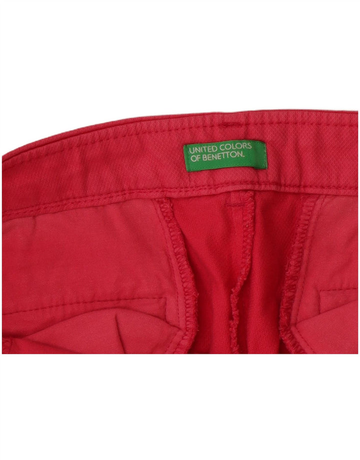 BENETTON Womens Straight Chino Trousers W34 L26 Pink
