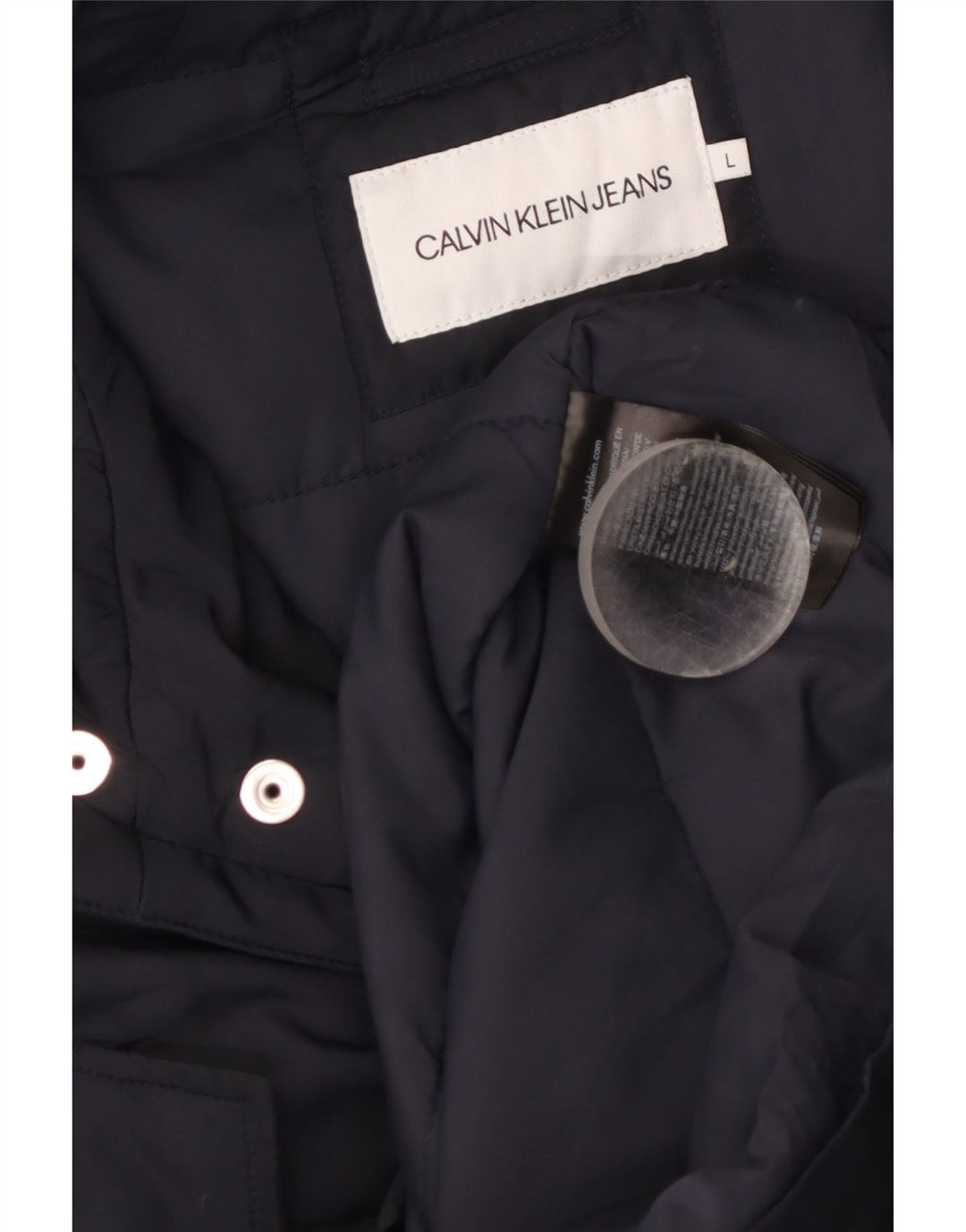 Calvin Klein Jeans Herre Hooded Polstret Frakke UK 40 Large Navy Blue Polyester