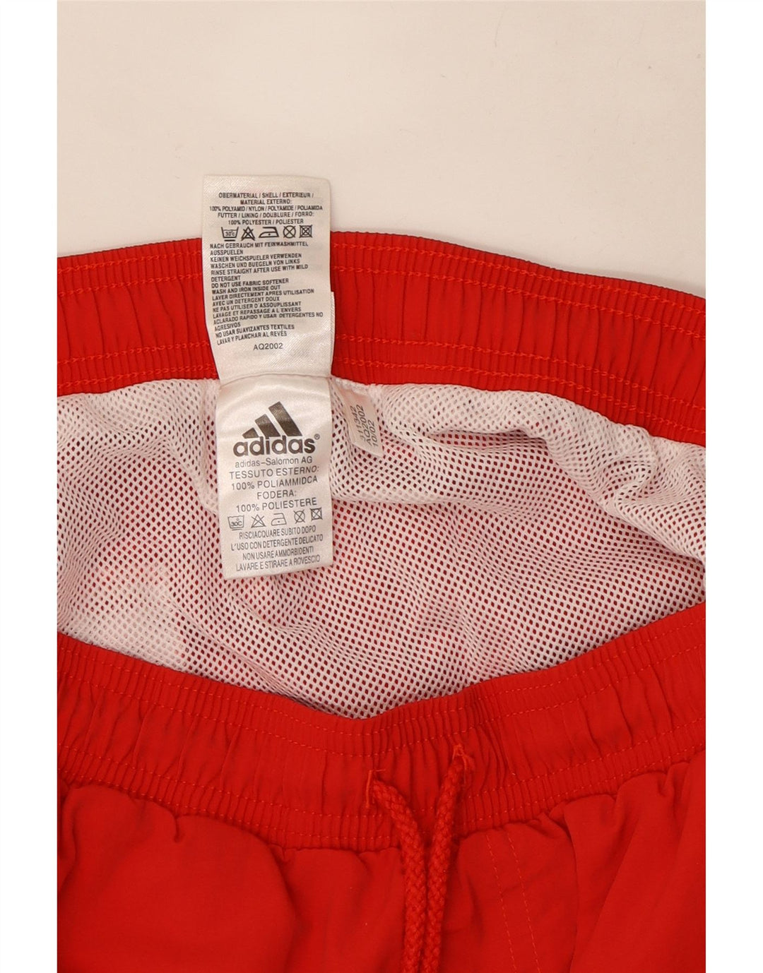 Adidas grafiske badeshorts til mænd, medium rød polyester