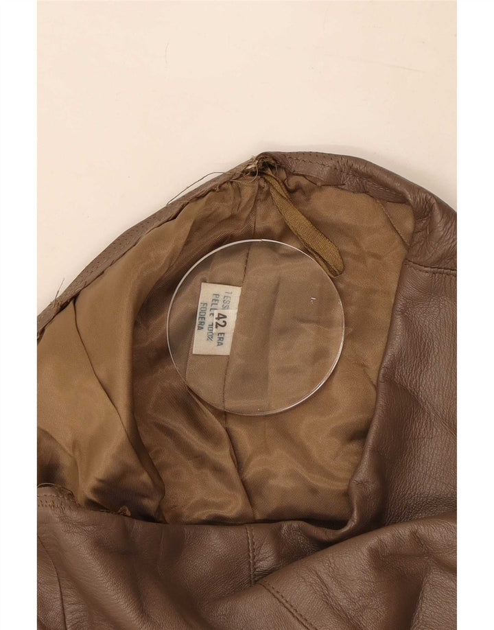Vintage lædernederdel til kvinder IT 42 Medium W28 Brun