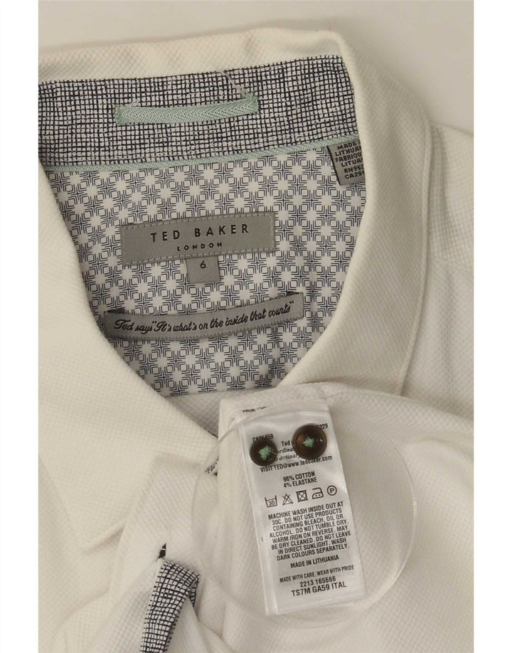 Ted Baker Kortærmet Herreskjorte Størrelse 6 2XL Hvid Bomuld