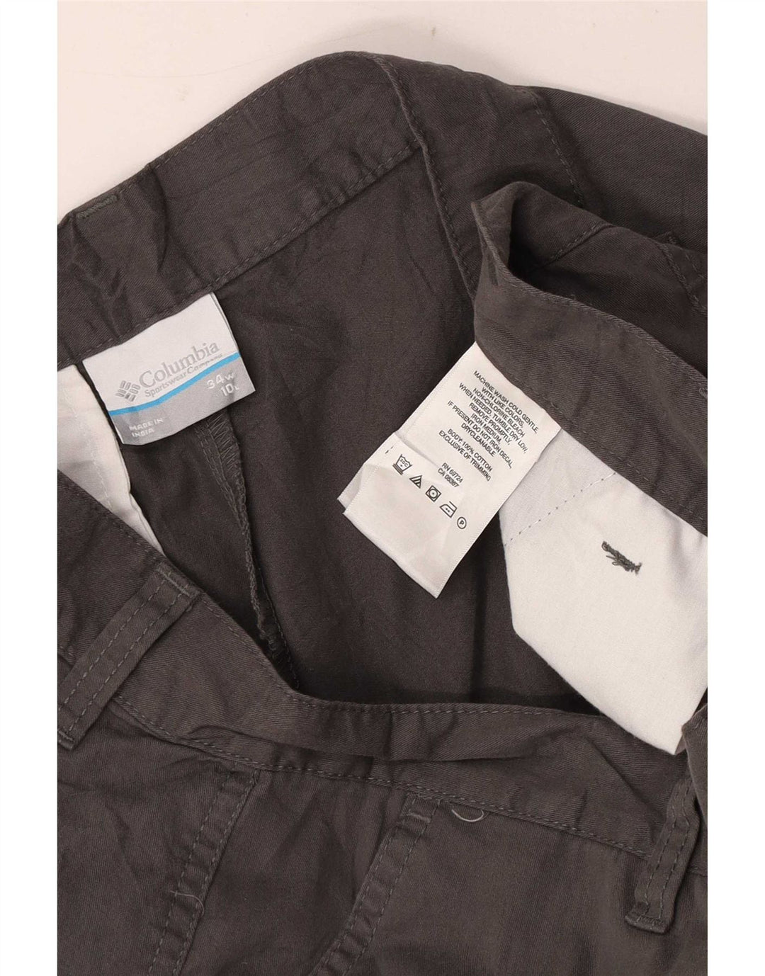Columbia Herre Regular Chino Shorts W34 Large Grå Bomuld
