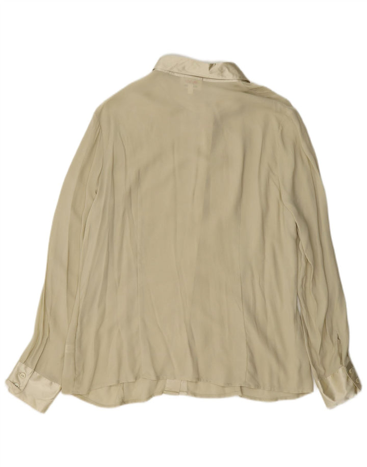 cherie Dame Skjorte Bluse IT 48 XL Beige Silke
