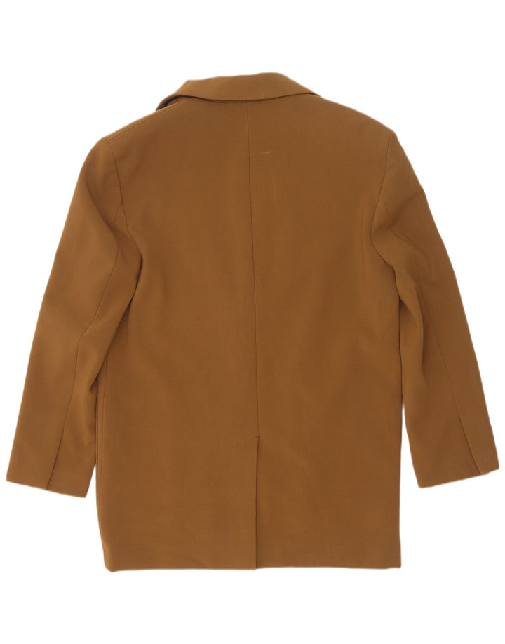 Zara Dame 2 Knapper Oversized Blazer Jacket UK 10 Small Brown Polyester
