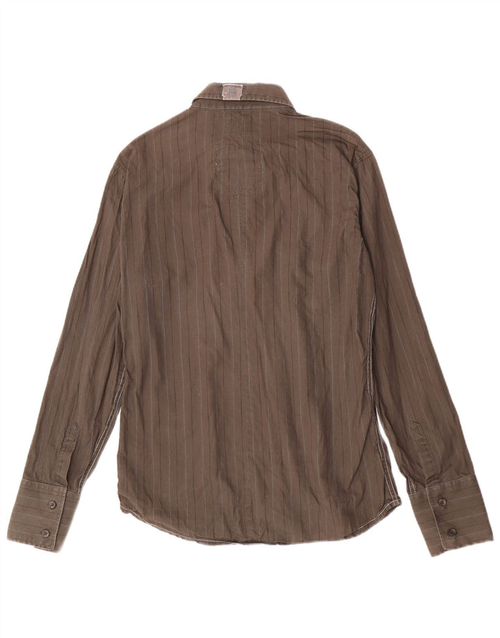 G-Star Herreskjorte Medium Khaki stribet bomuld