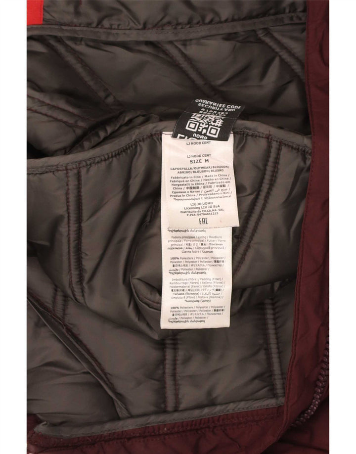 Liu Jo Herre hættepolstret jakke UK 38 Medium Burgundy Polyester