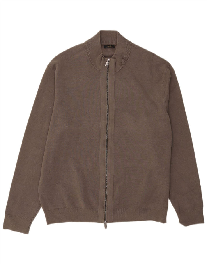 Massimo Dutti Herre Cardigansweater XL Grå Bomuld
