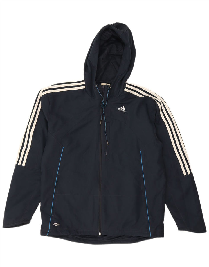 Adidas Herre Clima Proof Regnjakke UK 38/40 Medium Navy Blue Polyester