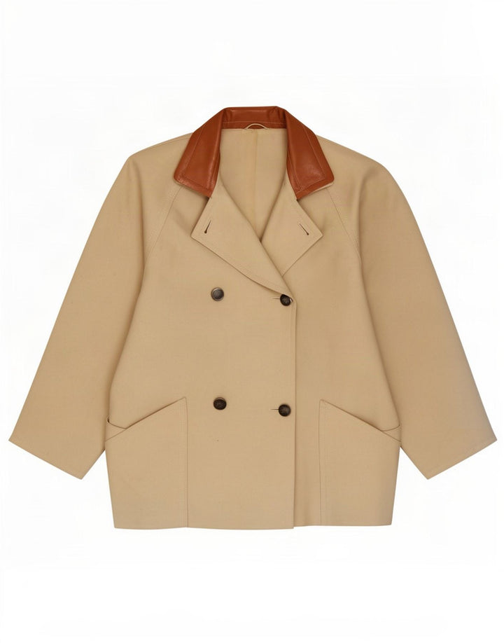 Max Mara Dame Dobbeltradet Blazer Jacket UK 12 Medium Off White