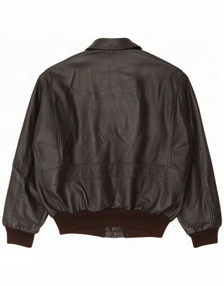 Vintage Herre Læder Flight Aviator Jacket UK 40 Large Brown