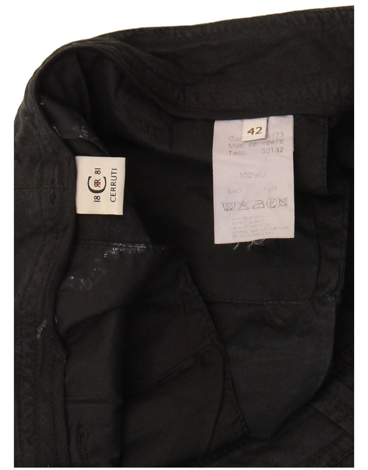 Cerruti 1881 Herre Cargo Shorts W32 Medium sort hør
