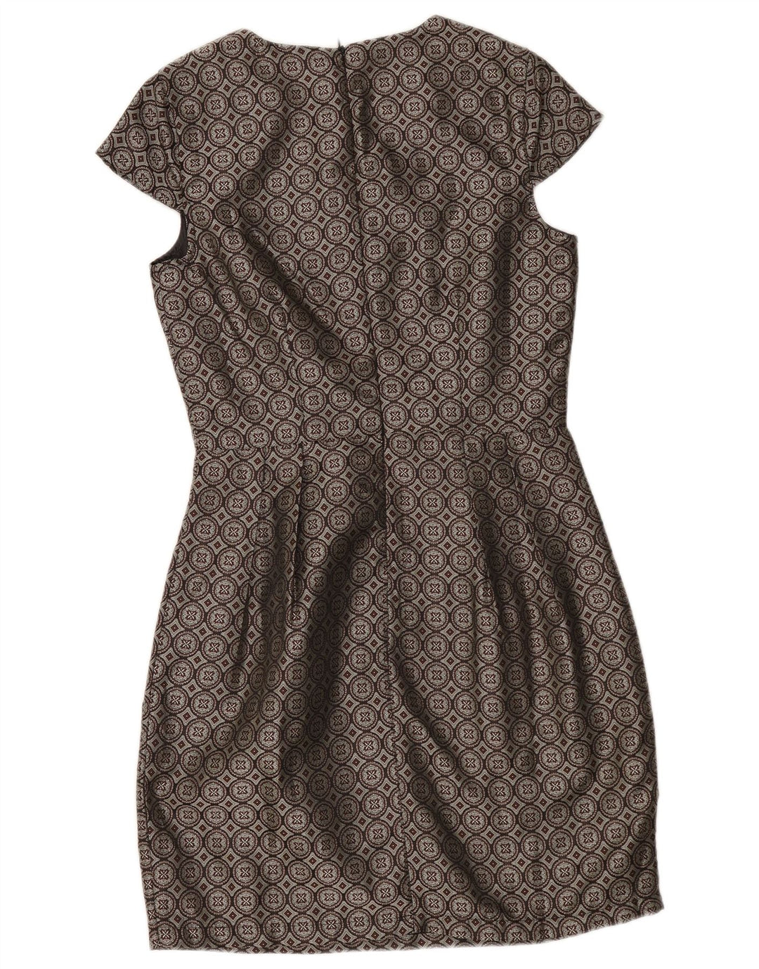 MARC ANGELO Womens Sheath Dress UK 10 Small Brown Ikat Polyester