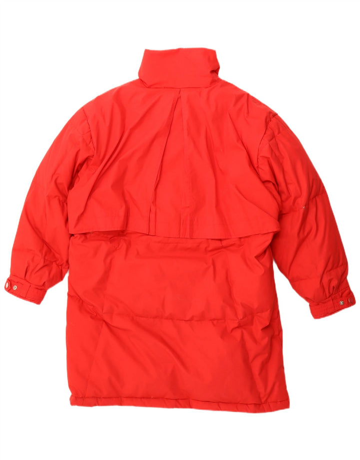 Vintage oversize polstret frakke til kvinder EU 36/38 Lille rød polyester