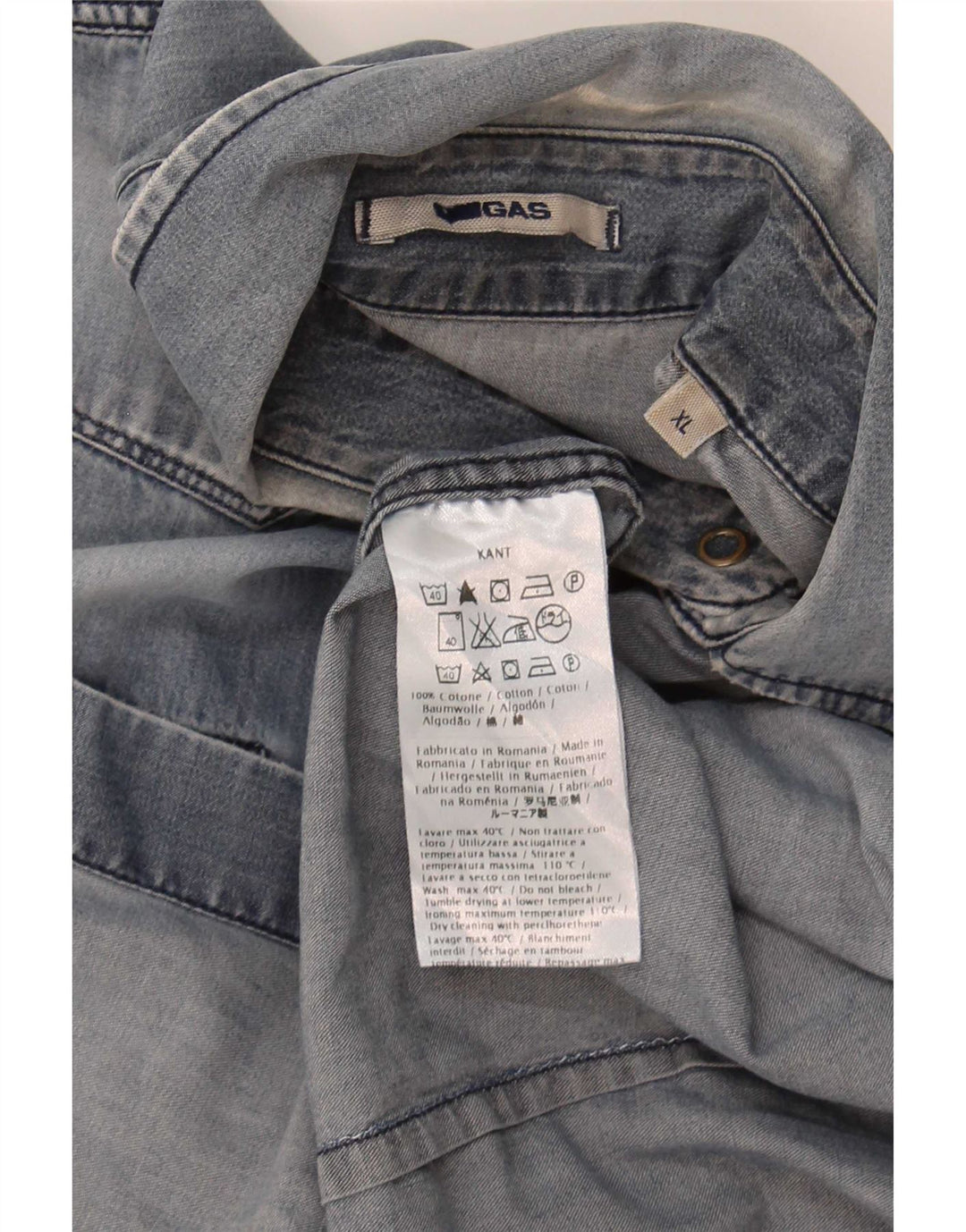 Gas Herre Denim Shirt XL Blå Bomuld