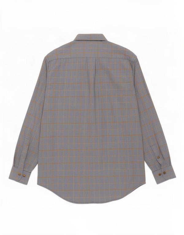 Brooks Brothers Mens Flannel Shirt Medium Blue Plaid Cotton