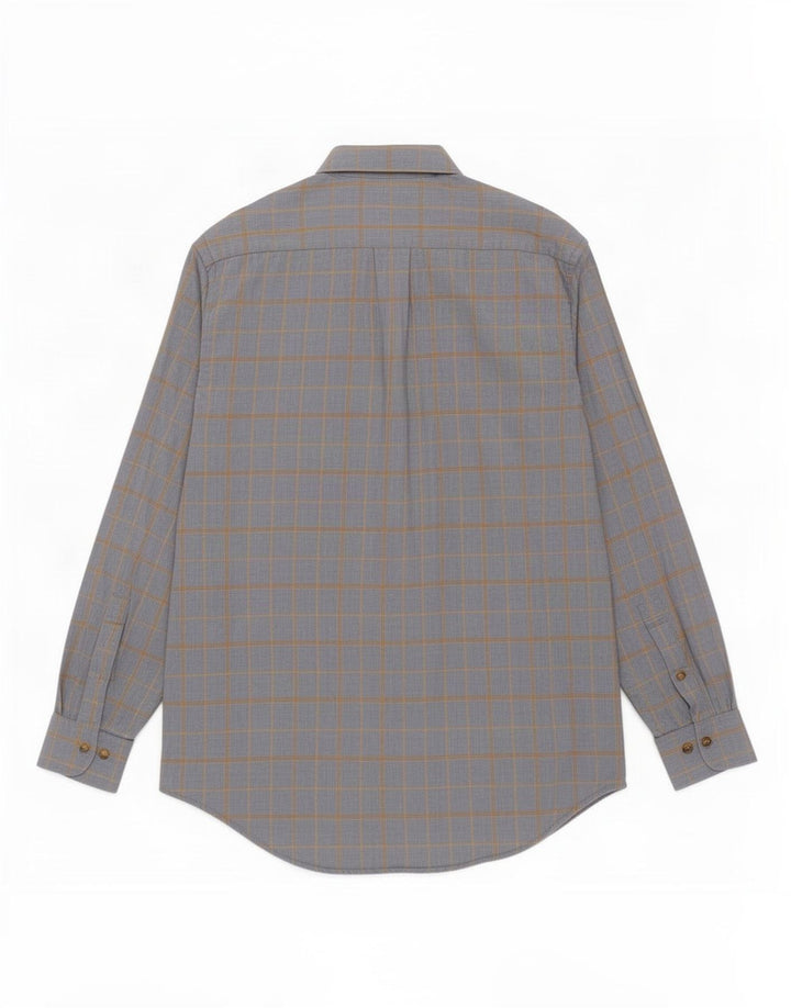 Brooks Brothers Flannelskjorte til mænd Medium Blue Plaid Bomuld