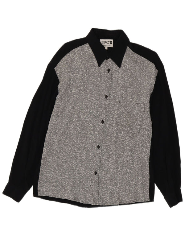Tipo' S Mens Shirt Medium Black Colourblock Viscose