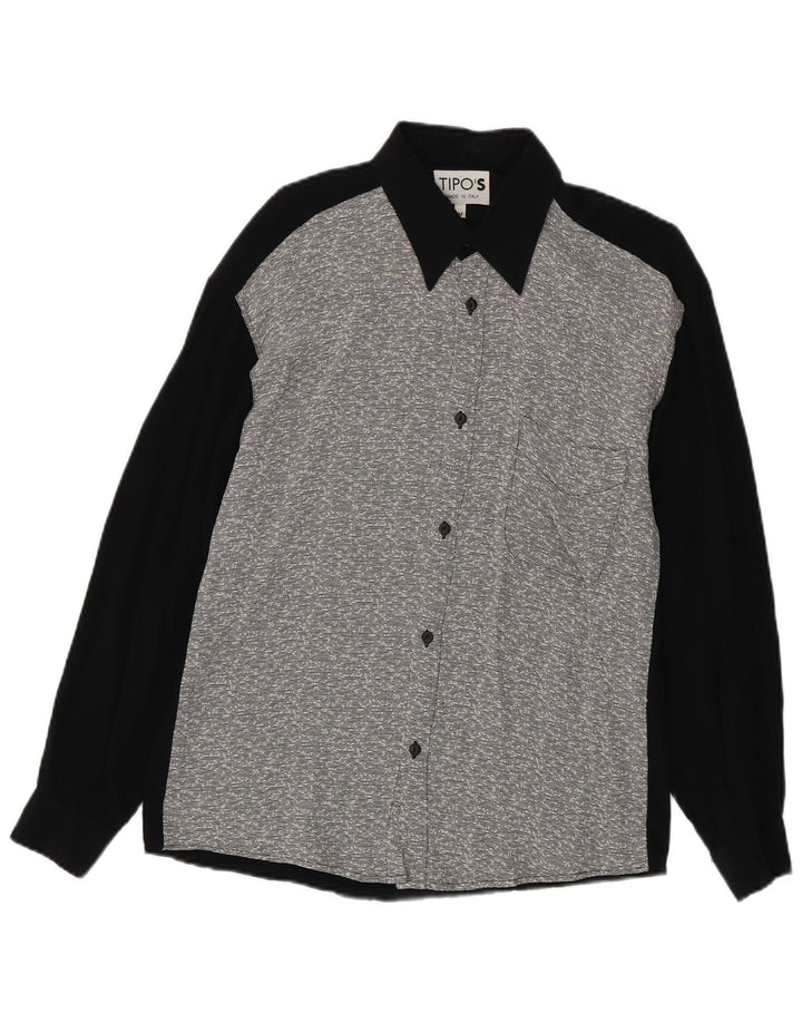 Tipo' S Herreskjorte Medium Sort Colourblock Viscose