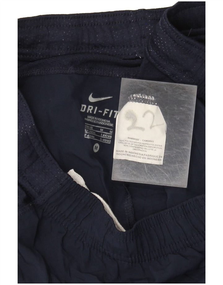 NIKE Dri Fit sportsshorts til kvinder UK 12/14 Medium Navy Blue Colourblock
