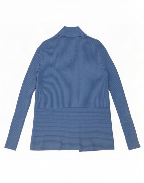 John Lewis Womens Open Cardigan Sweater UK 12 Medium Blue Viscose