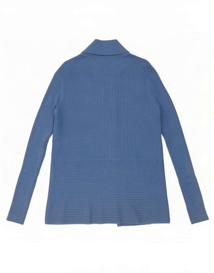 John Lewis Womens Open Cardigan Sweater UK 12 Medium Blue Viscose