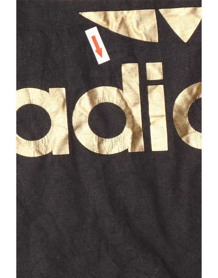 Adidas Grafisk T-shirt top til mænd, stor sort bomuld