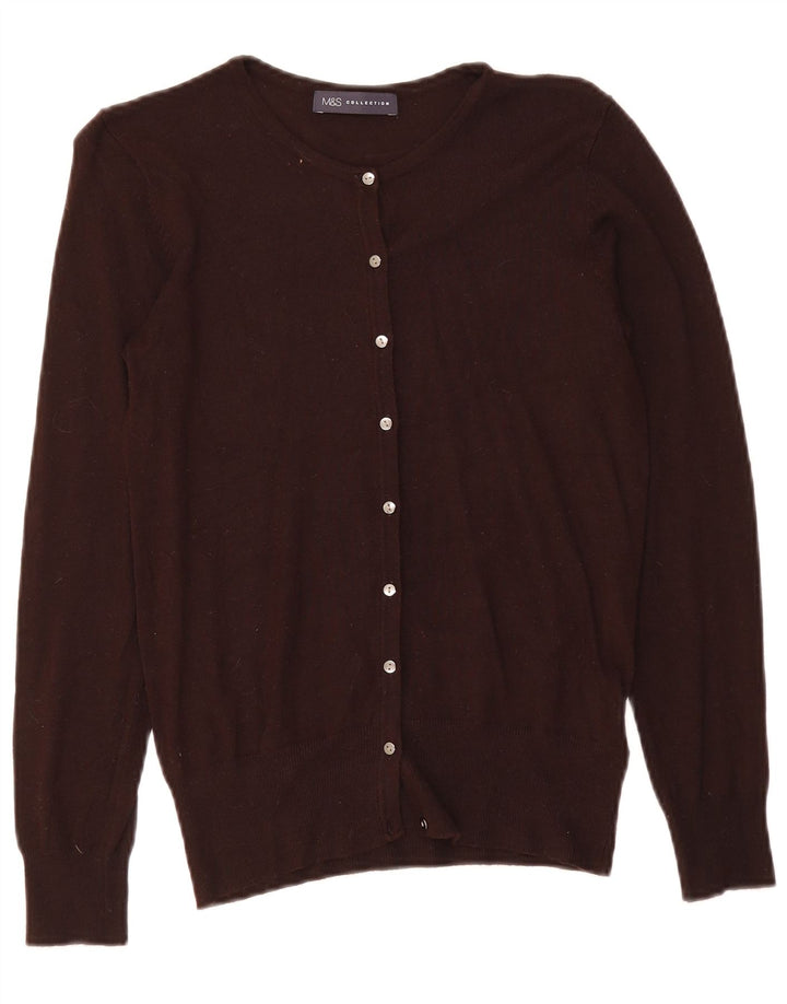 Marks & Spencer Dame Cardigan Sweater UK 10 Small Brown Viscose