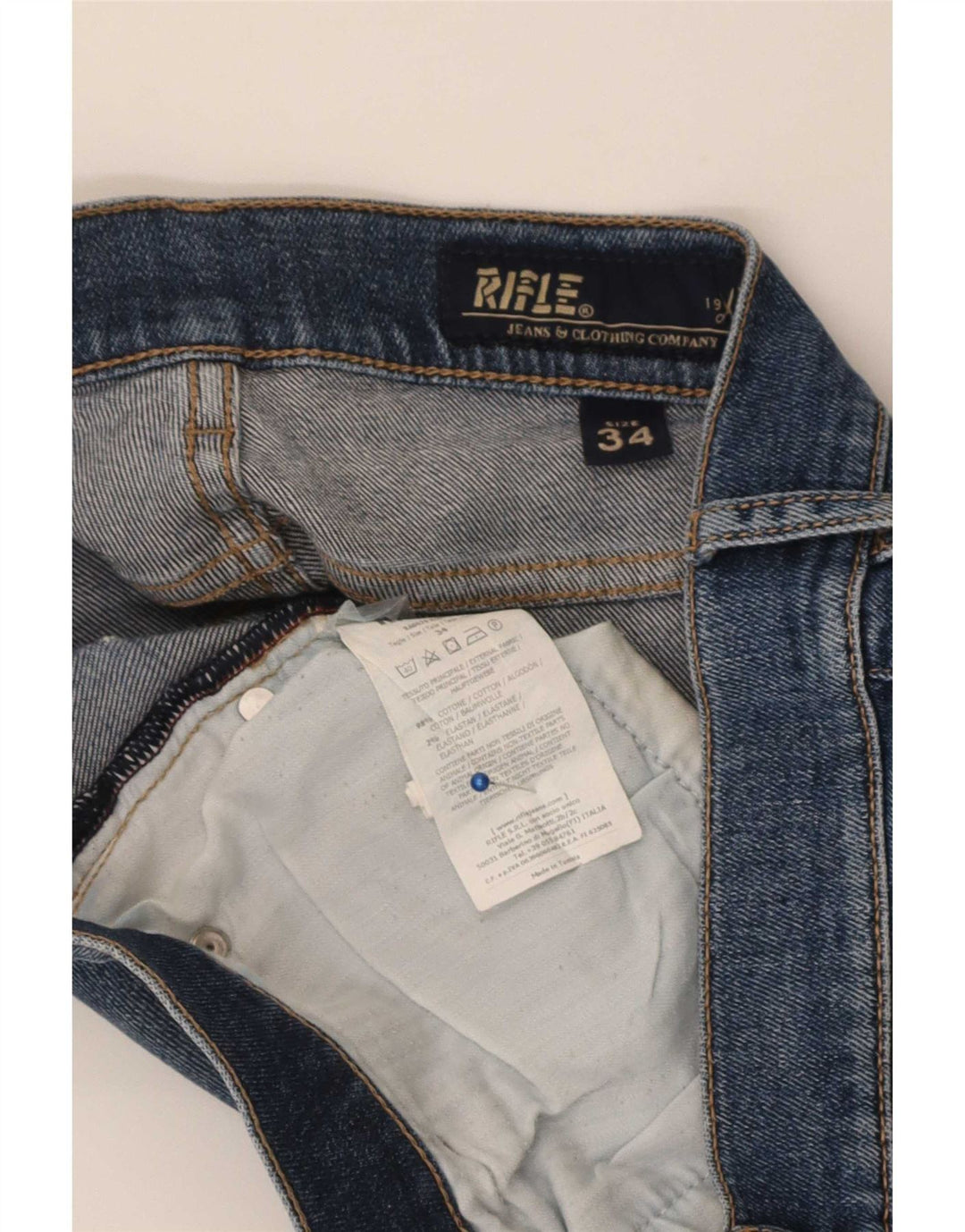 Rifle Dame Straight Jeans W34 L35 Blå Bomuld