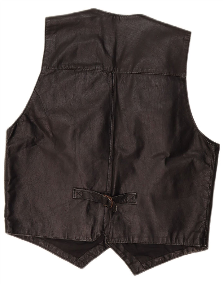 VINTAGE Herre lædervest Medium Sort